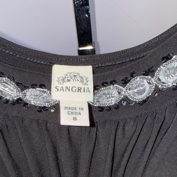 💚Sangria Black Midi Dress with Silver Details - Picture 5 of 6